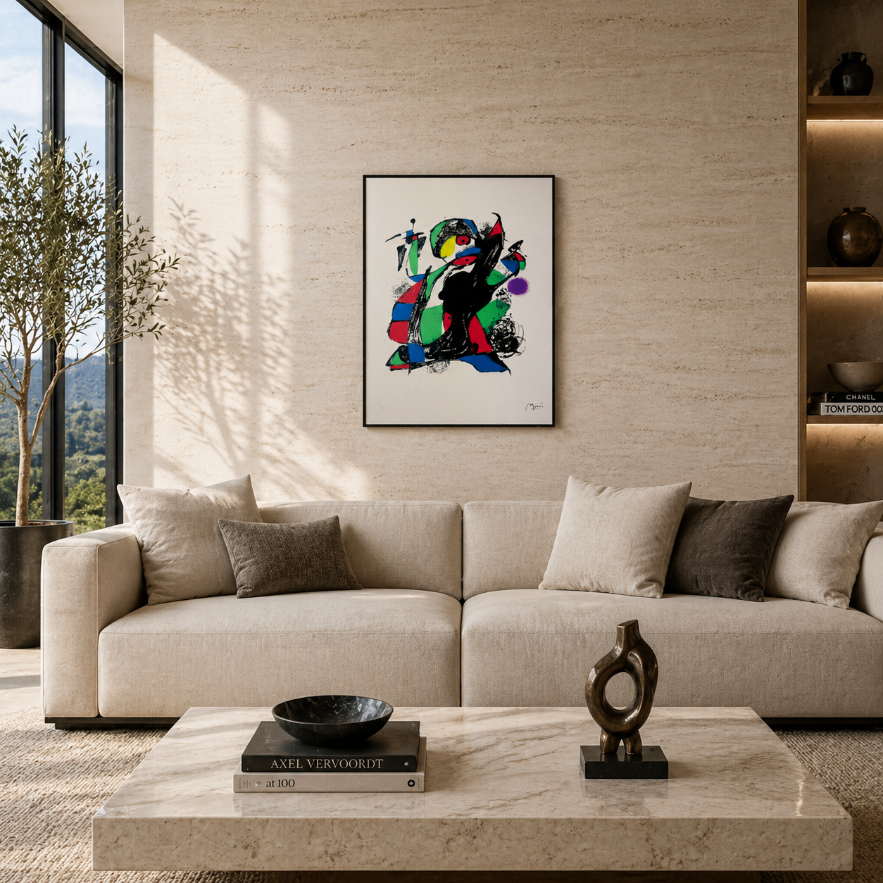 Composition contrastée Joan Miró Lithographie Arches 300gsm 42x59 cm