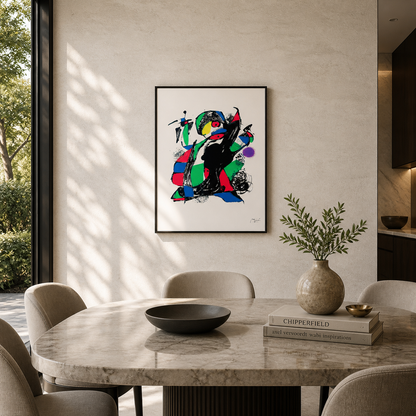 Composition contrastée Joan Miró Lithographie Arches 300gsm 42x59 cm