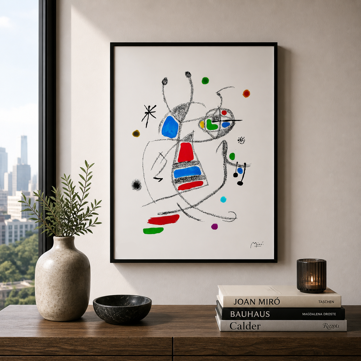 Composition minimaliste de Joan Miró Lithographie Arches 300gsm 42x59 cm