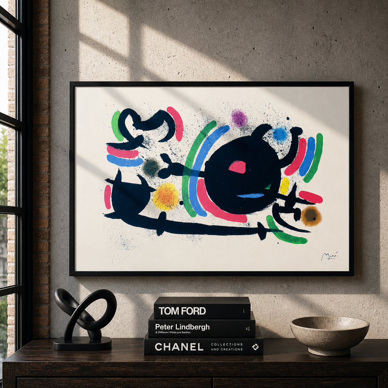 Joan Miró cercle noir central Lithographie Arches 300gsm 42x59 cm
