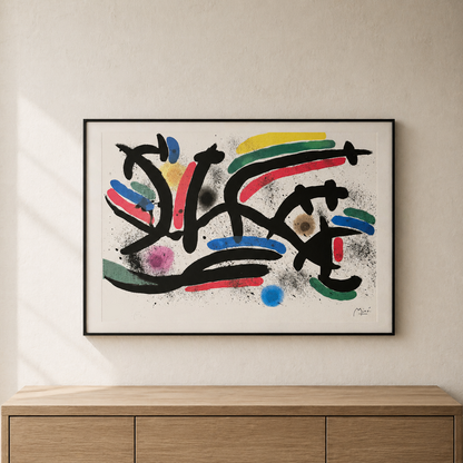 Composition de lignes horizontales Joan Miró Lithographie Arches 300gsm 42x59 cm