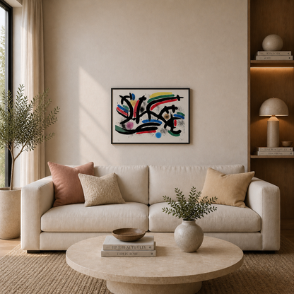 Composition de lignes horizontales Joan Miró Lithographie Arches 300gsm 42x59 cm