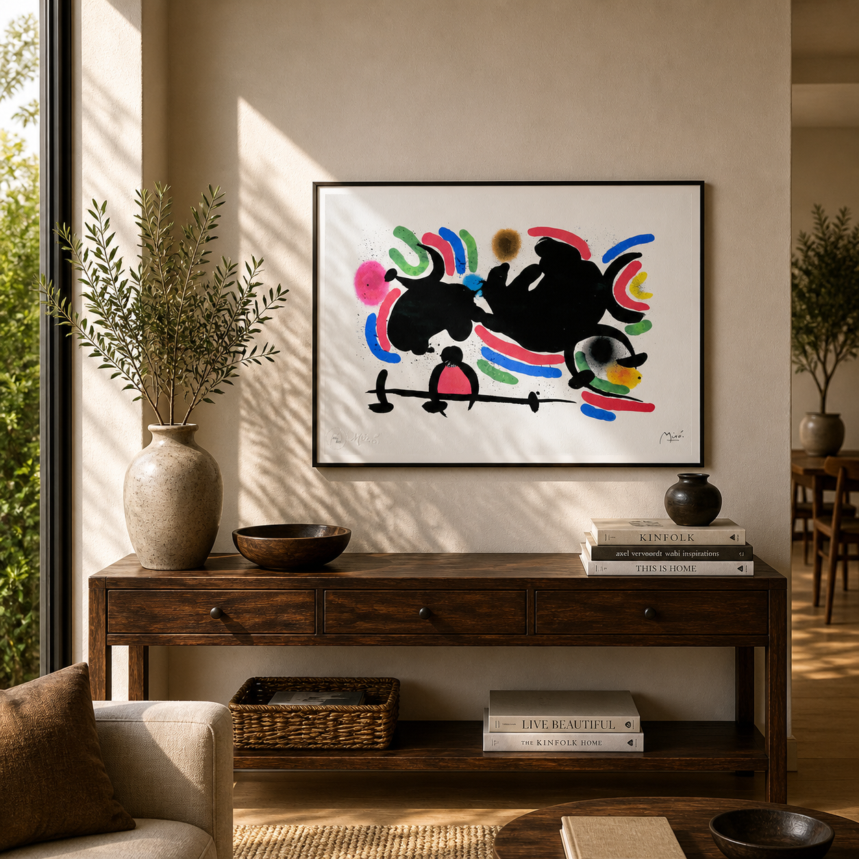 Joan Miró composition horizontale dynamique Lithographie Arches 300gsm 42x59 cm