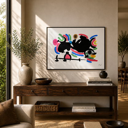 Joan Miró composition horizontale dynamique Lithographie Arches 300gsm 42x59 cm