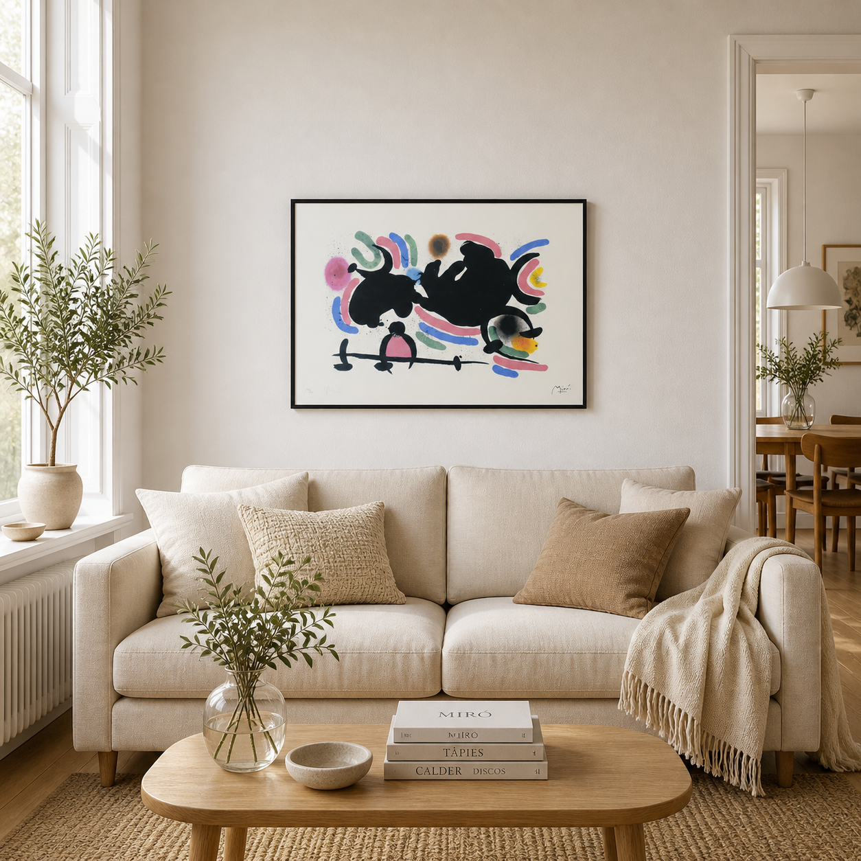 Joan Miró composition horizontale dynamique Lithographie Arches 300gsm 42x59 cm