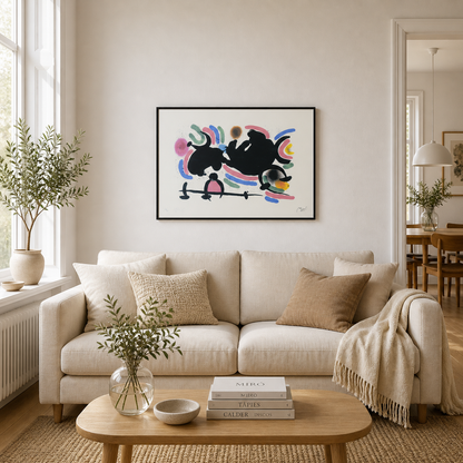 Joan Miró composition horizontale dynamique Lithographie Arches 300gsm 42x59 cm