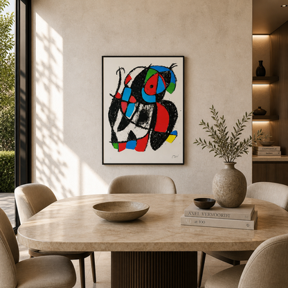 Composition de figurine organique Joan Miró Lithographie Arches 300gsm 42x59 cm