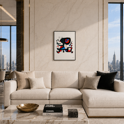 Composition figurative de Joan Miró Lithographie Arches 300gsm 42x59 cm