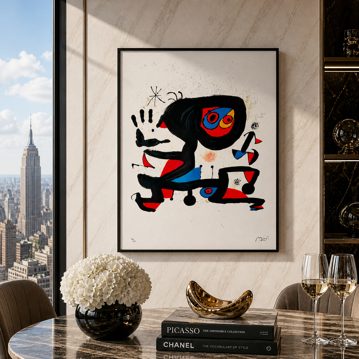 Composition figurative de Joan Miró Lithographie Arches 300gsm 42x59 cm