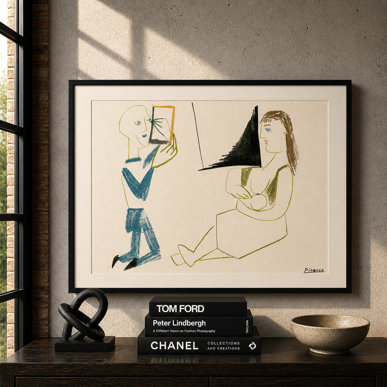 Pablo Picasso Clown et femme nue 1954 Lithographie Arches 300gsm 42x59 cm