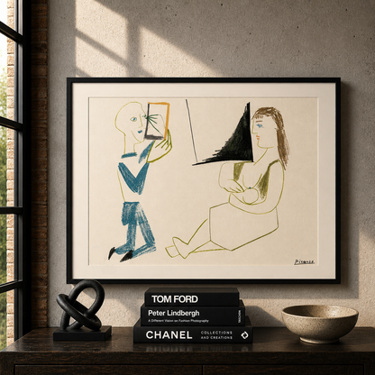 Pablo Picasso Clown et femme nue 1954 Lithographie Arches 300gsm 42x59 cm