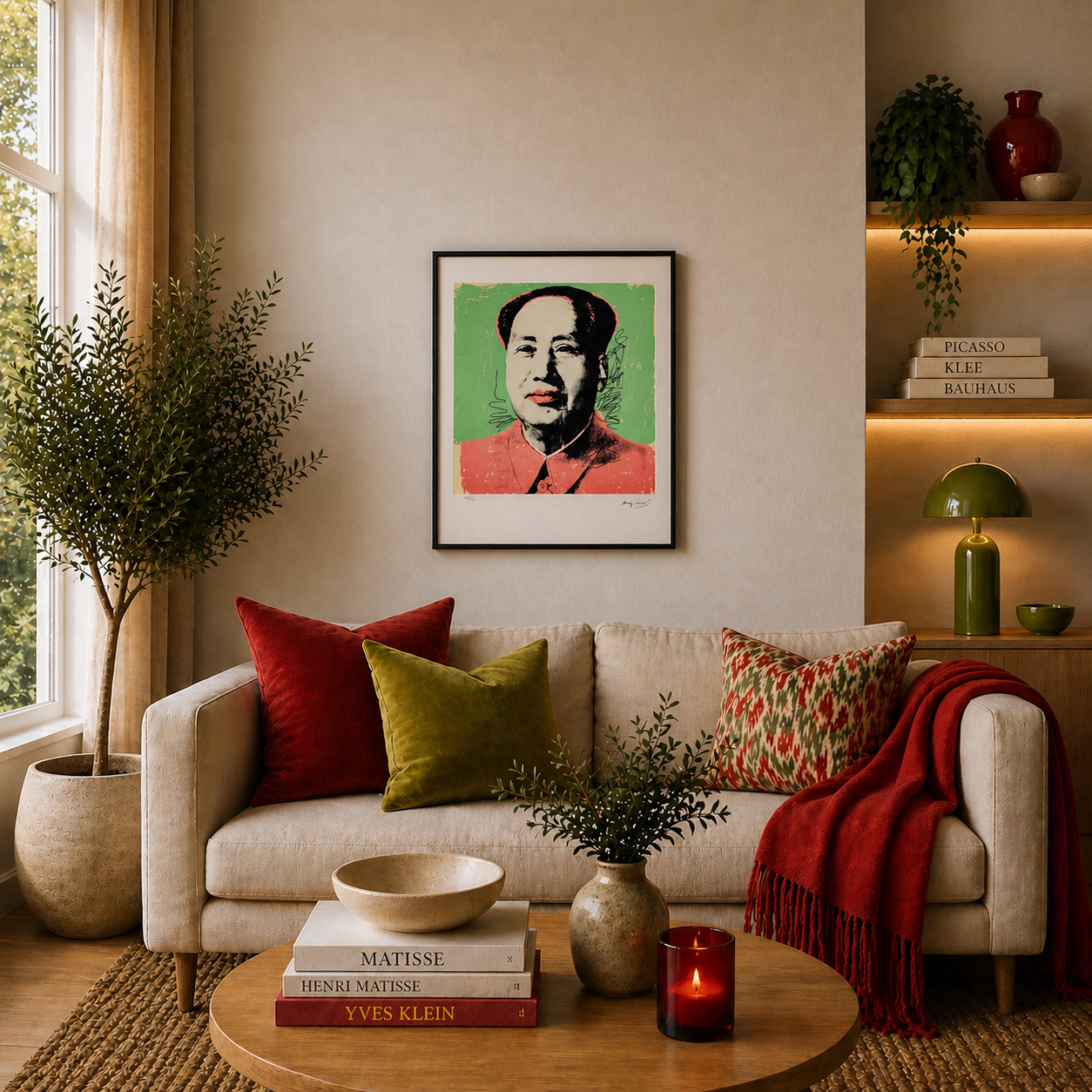 Andy Warhol Mao (Vert & Rouge) Lithographie Arches 300gsm 42x59 cm