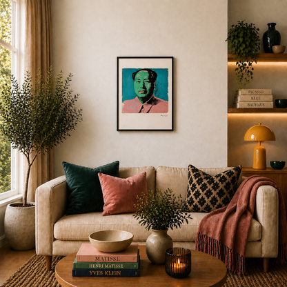 Andy Warhol Mao (Turquoise & Vert) Lithographie Arches 300gsm 42x59 cm