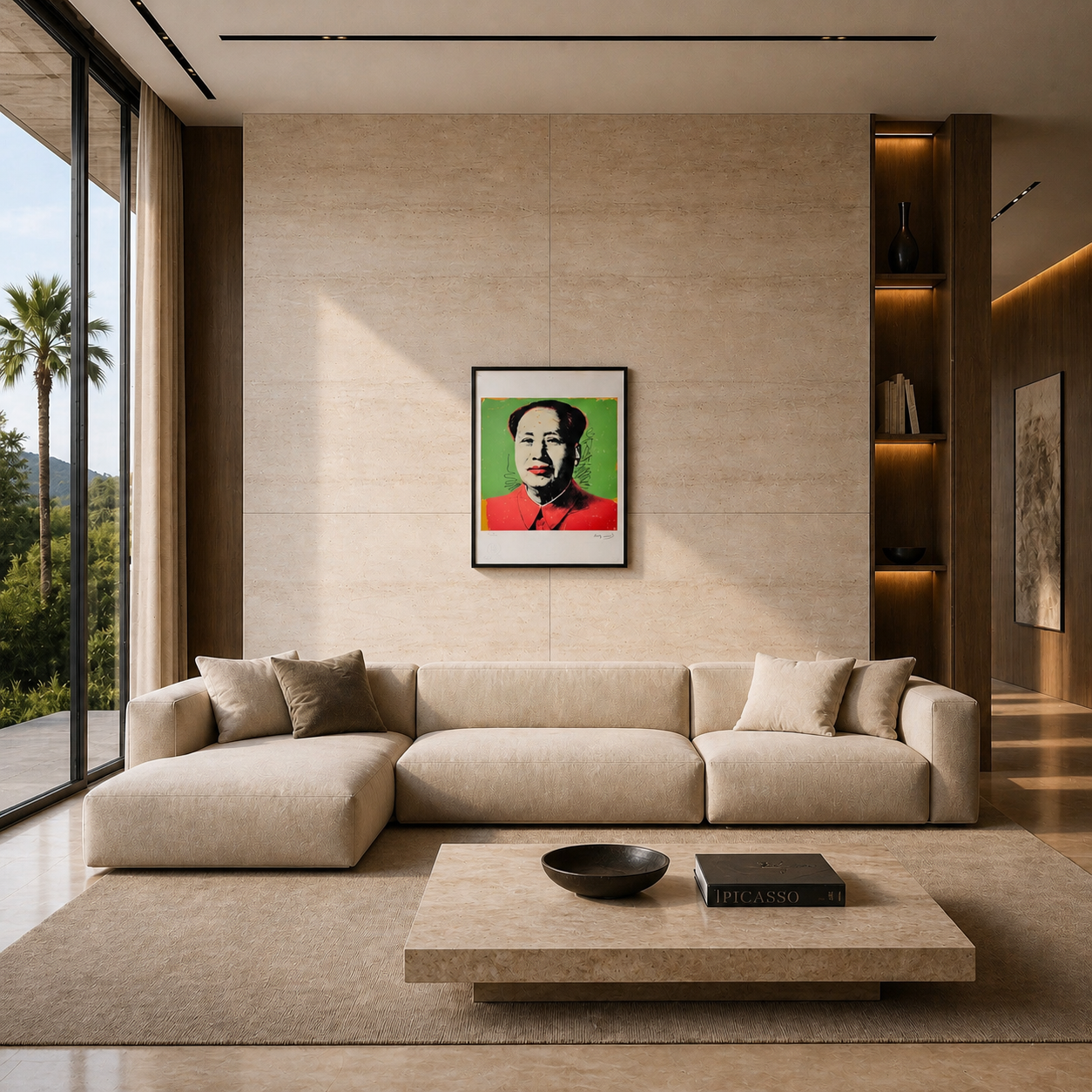 Andy Warhol Mao (Vert & Rouge Classique) Lithographie Arches 300gsm 42x59 cm
