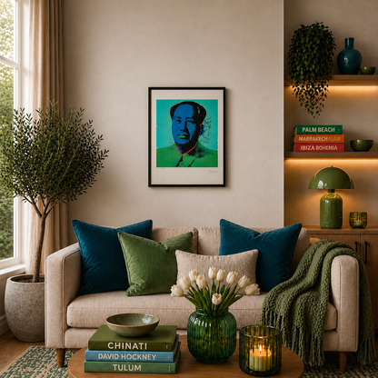 Andy Warhol Mao (Turquoise & Blue Edition) Lithographie Arches 300gsm 42x59 cm