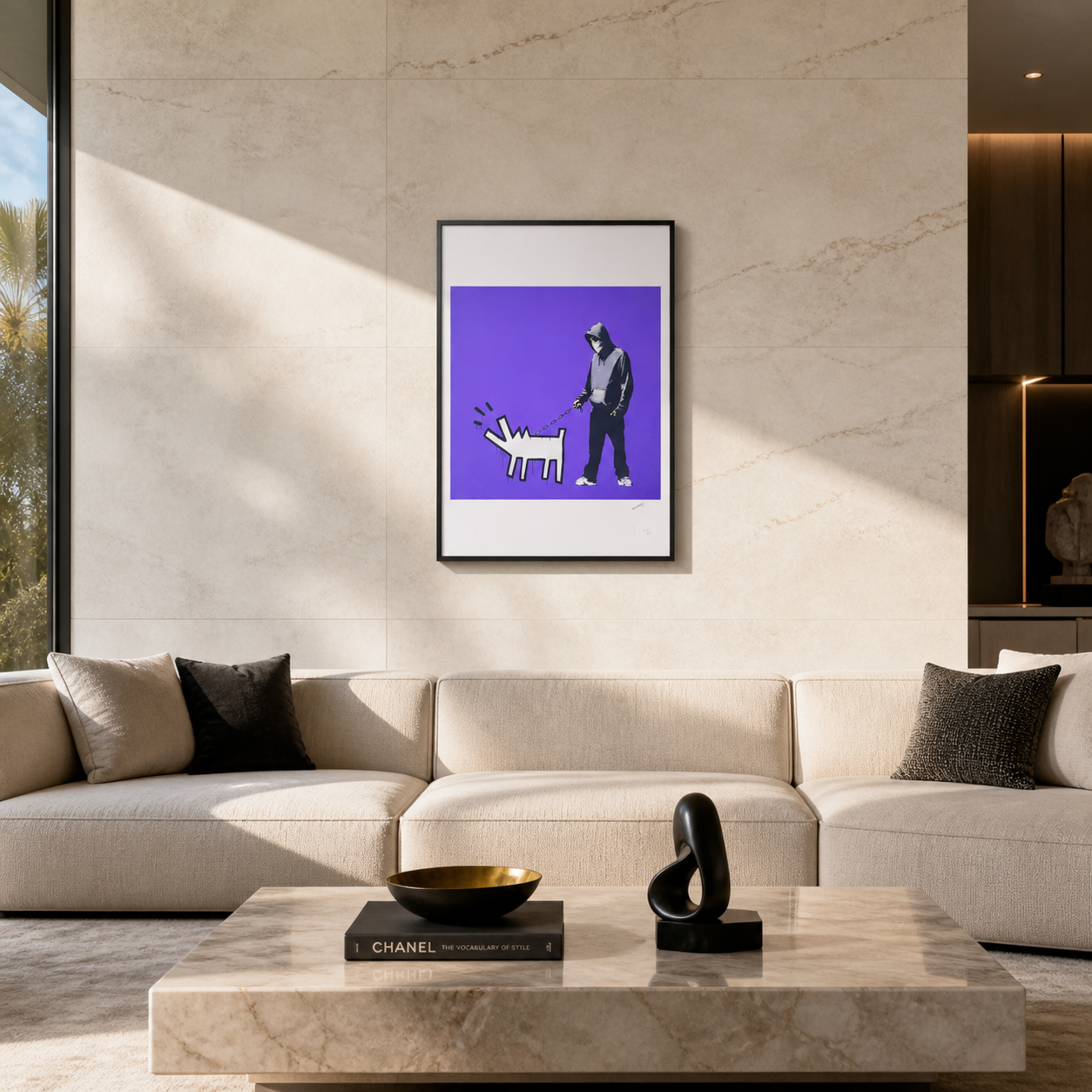 Banksy Barking Dog (violet) Lithographie Arches 300gsm 42x59 cm