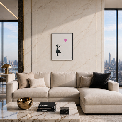 Banksy Fille avec le ballon (Rose) Lithographie Arches 300 g/m² 42 x 59 cm