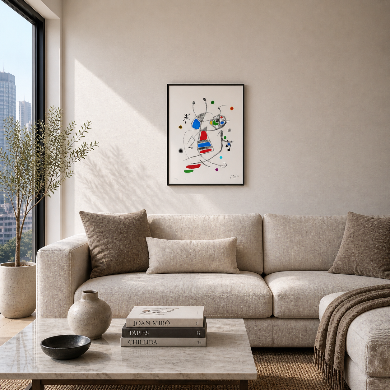 Composition minimaliste de Joan Miró Lithographie Arches 300gsm 42x59 cm