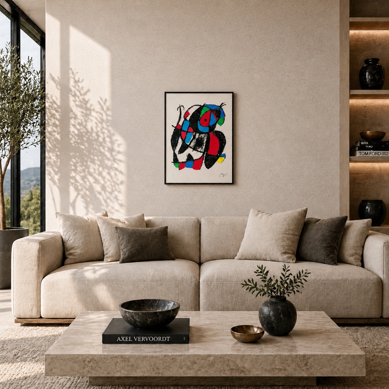 Composition de figurine organique Joan Miró Lithographie Arches 300gsm 42x59 cm