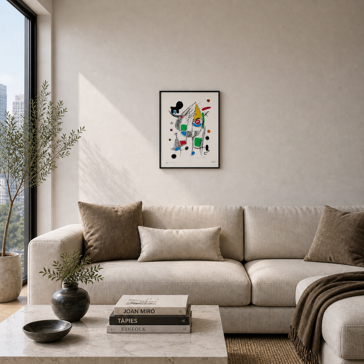 Composition de figures ludiques de Joan Miró Lithographie Arches 300gsm 42x59 cm