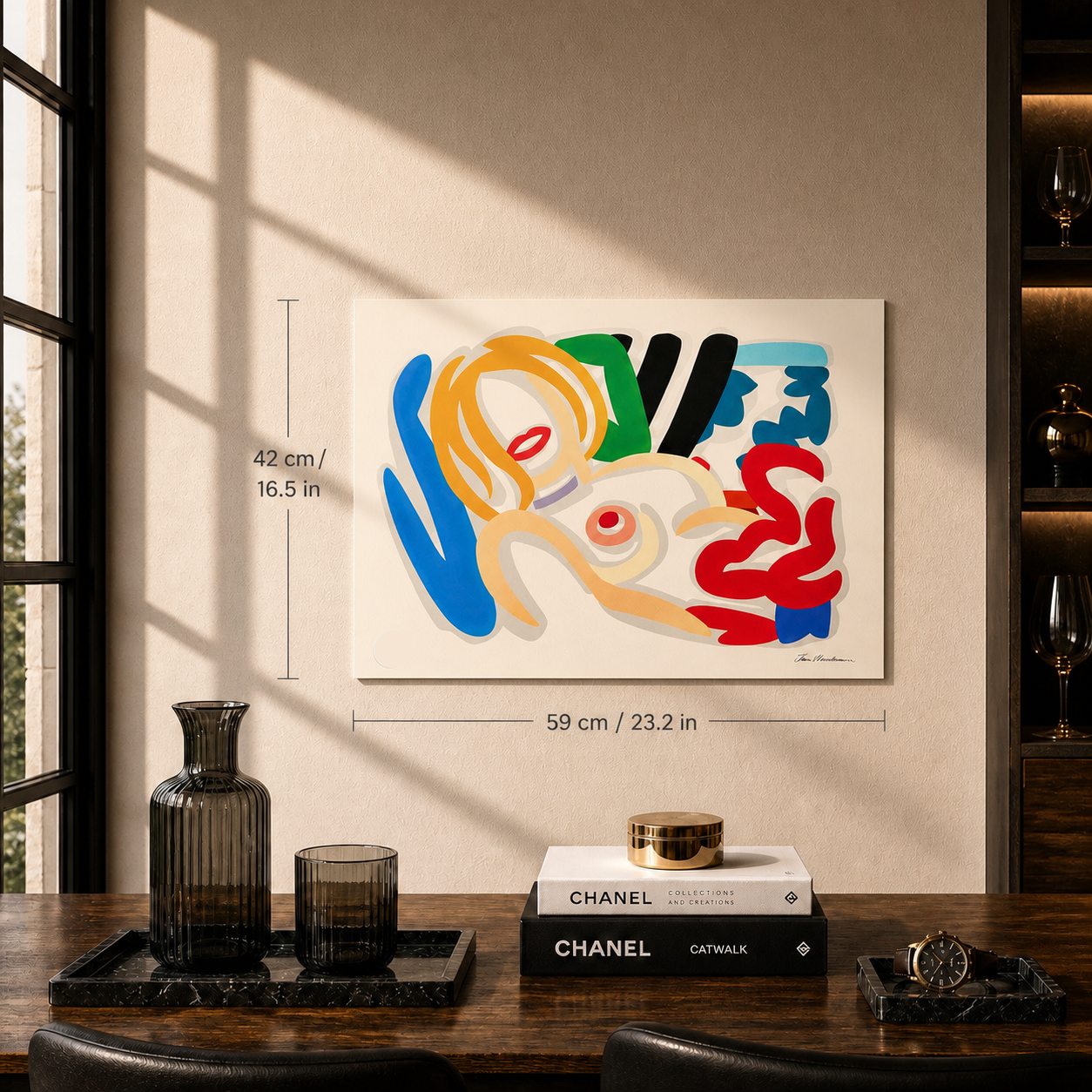 Tom Wesselmann Big Blonde avec tour de cou Lithographie Arches 300 g/m² 42 x 59 cm