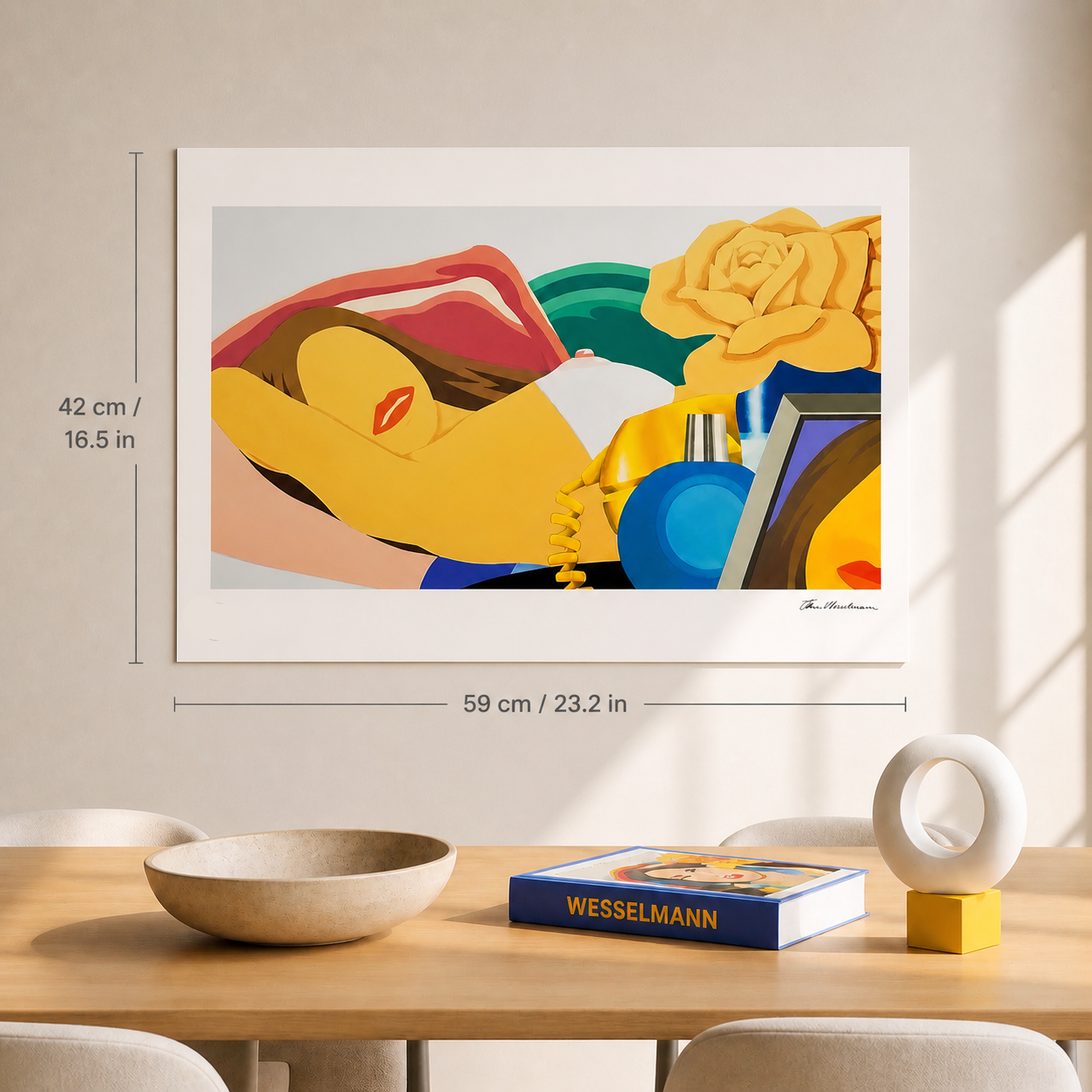 Tom Wesselmann Sunset Flower Nude Lithographie Arches 300 g/m² 42 x 59 cm