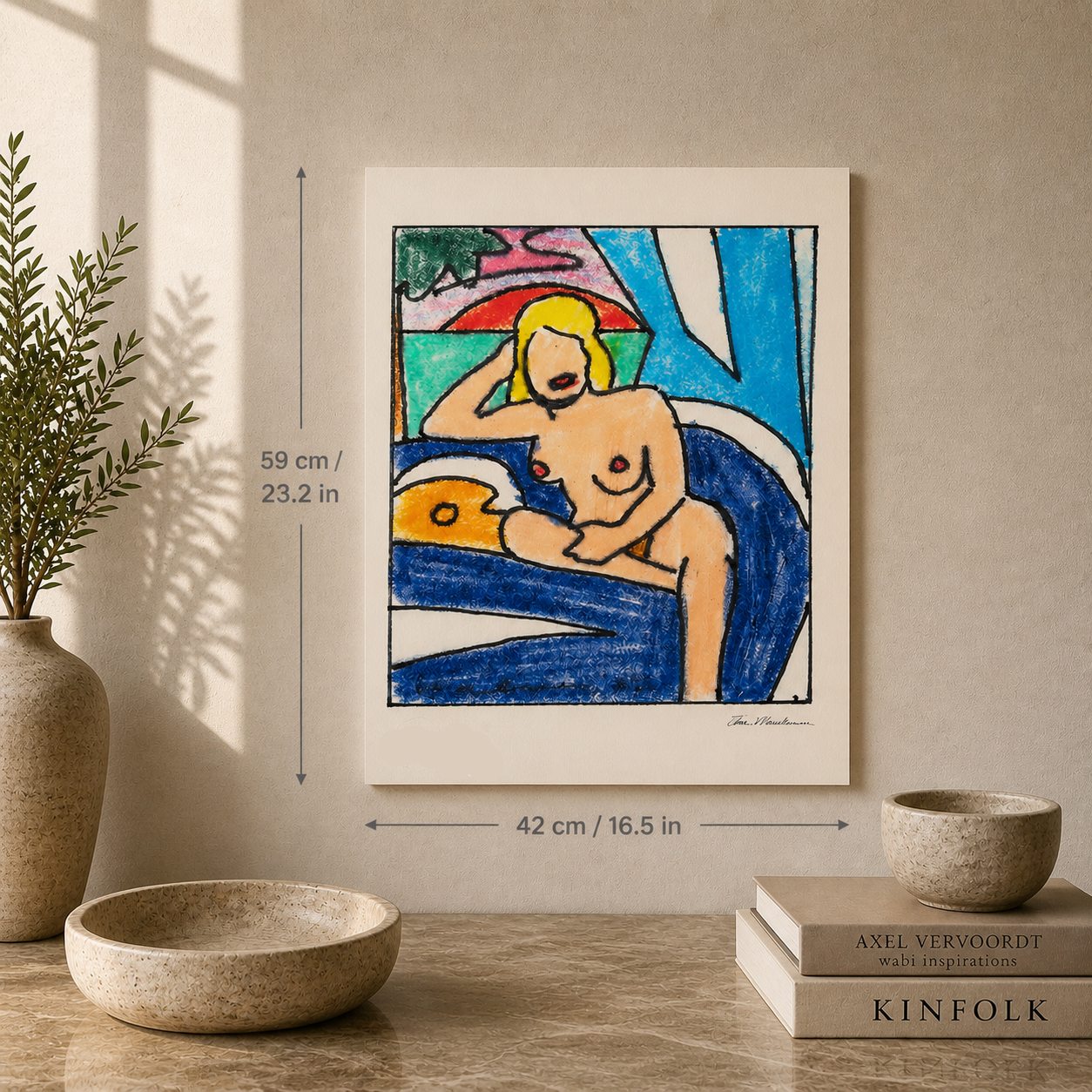 Tom Wesselmann Étude pour Sunset Nude Lithographie Arches 300gsm 42x59 cm