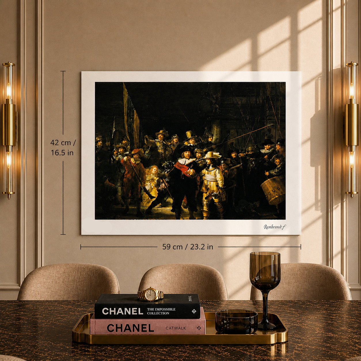 Rembrandt van Rijn La Ronde de Nuit Lithographie Arches 300gsm 42x59 cm