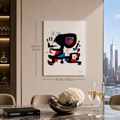 Composition figurative de Joan Miró Lithographie Arches 300gsm 42x59 cm