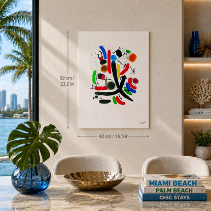 Joan Miró belle composition de couleurs Lithographie Arches 300gsm 42x59 cm