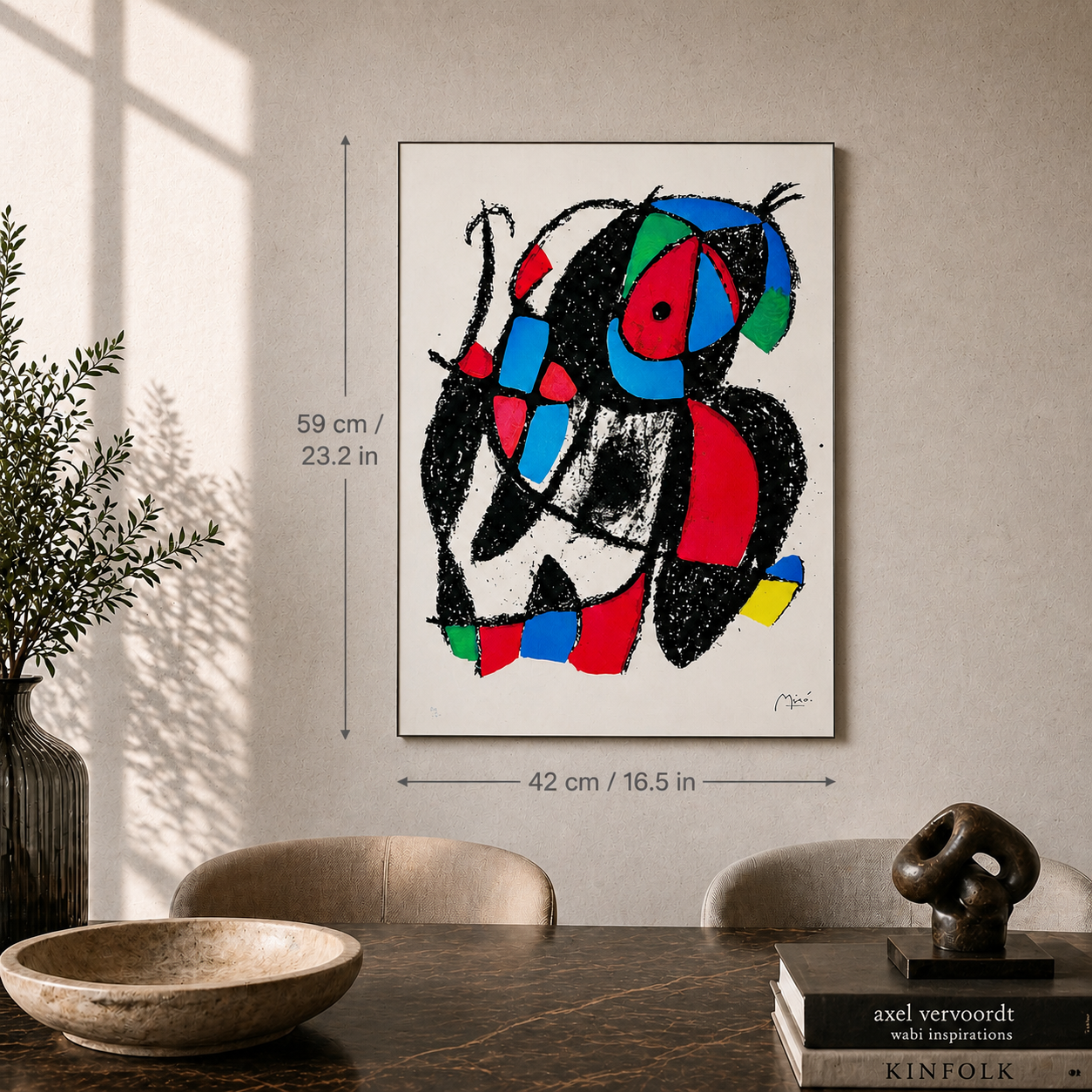 Composition de figurine organique Joan Miró Lithographie Arches 300gsm 42x59 cm