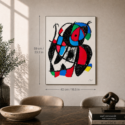 Composition de figurine organique Joan Miró Lithographie Arches 300gsm 42x59 cm