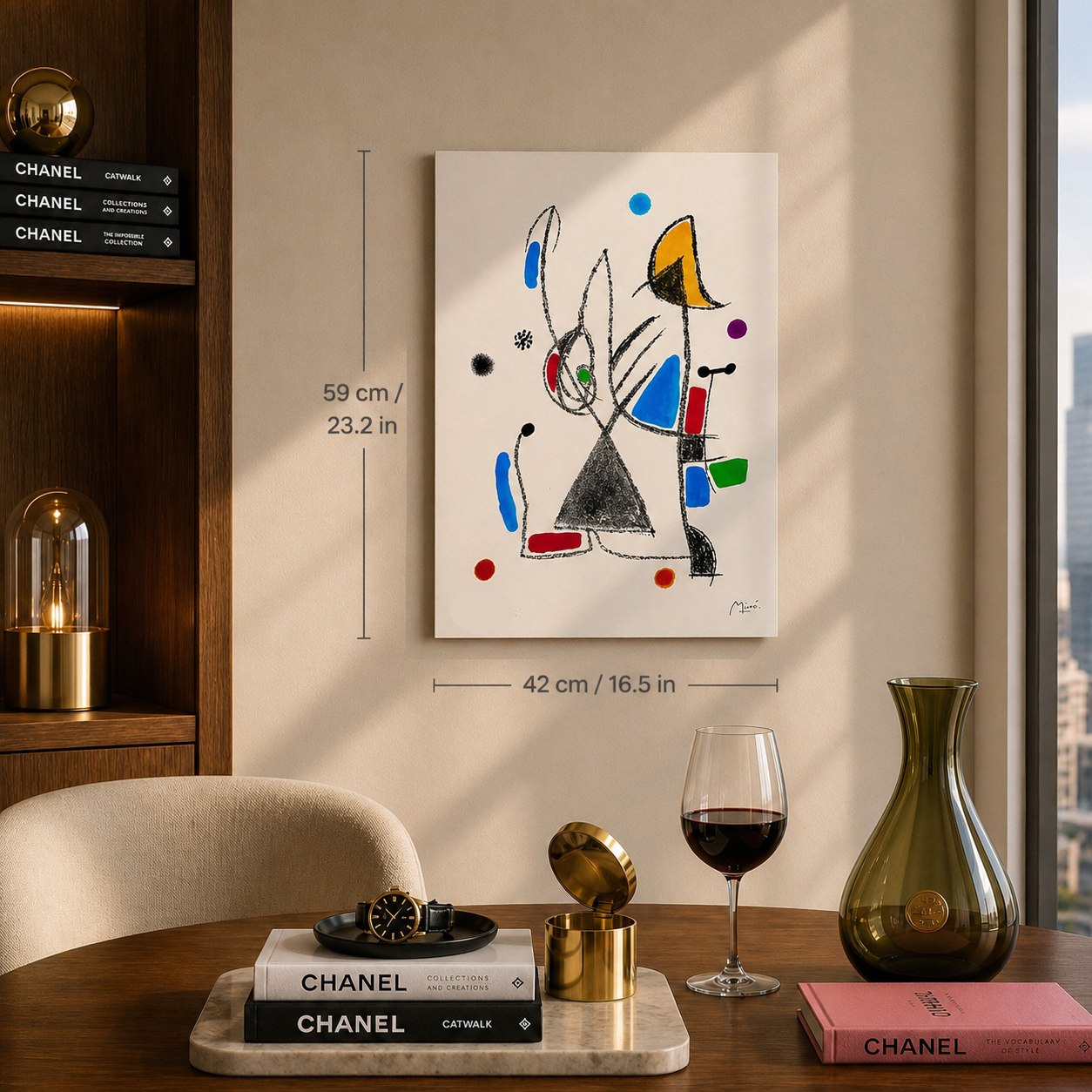 Composition de lignes géométriques Joan Miró Lithographie Arches 300gsm 42x59 cm