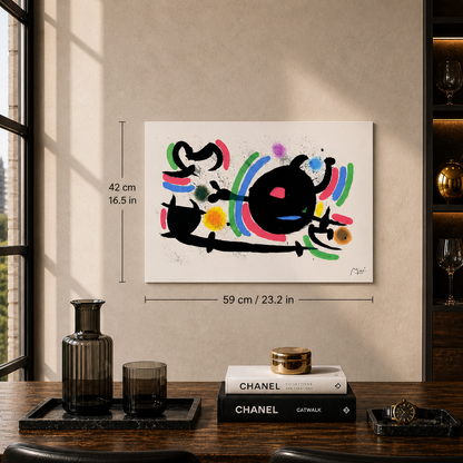 Joan Miró cercle noir central Lithographie Arches 300gsm 42x59 cm