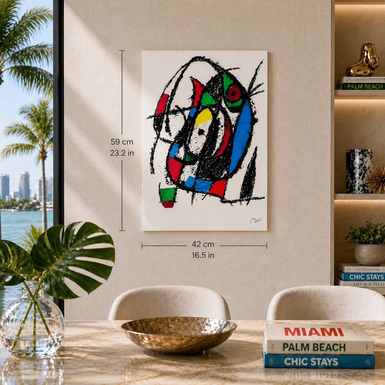 Composition du cercle central Joan Miró Lithographie Arches 300gsm 42x59 cm