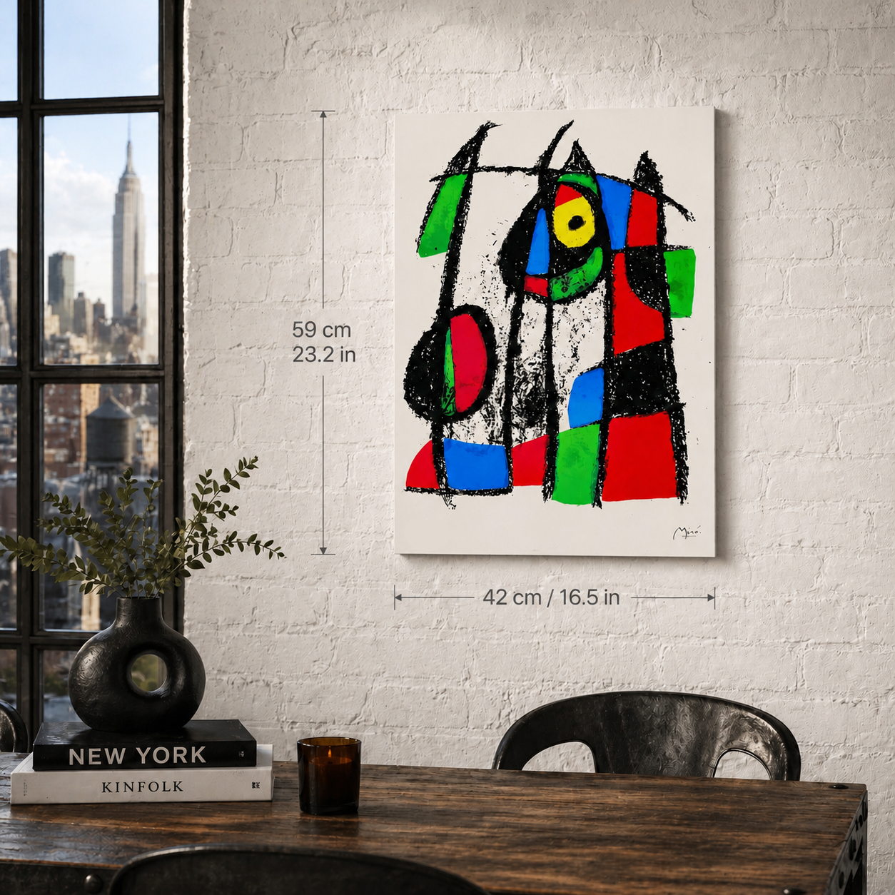 Joan Miró zones de couleurs géométriques Lithographie Arches 300gsm 42x59 cm