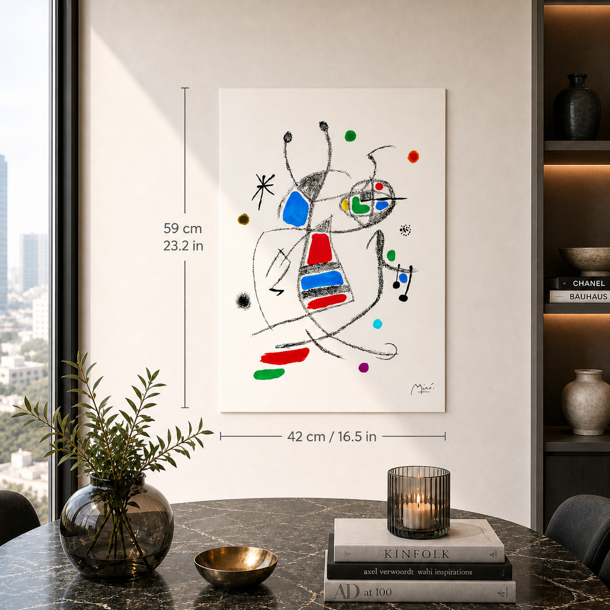 Composition minimaliste de Joan Miró Lithographie Arches 300gsm 42x59 cm