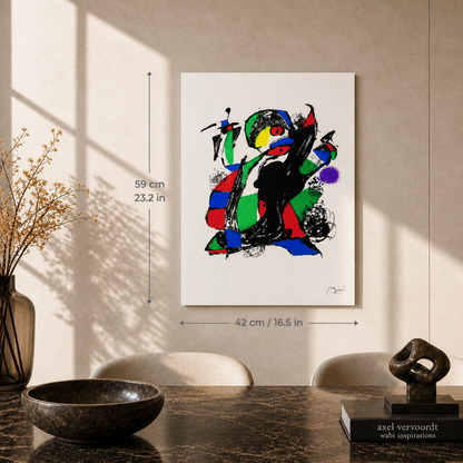 Composition contrastée Joan Miró Lithographie Arches 300gsm 42x59 cm
