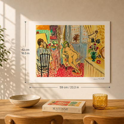 Henri Matisse L'artiste et le modèle nu Lithographie sur Arches 300gsm 42x59 cm
