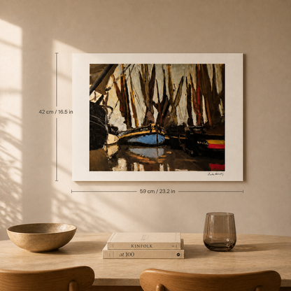 Claude Monet Bateaux de pêche Lithographie Arches 300gsm 42x59 cm