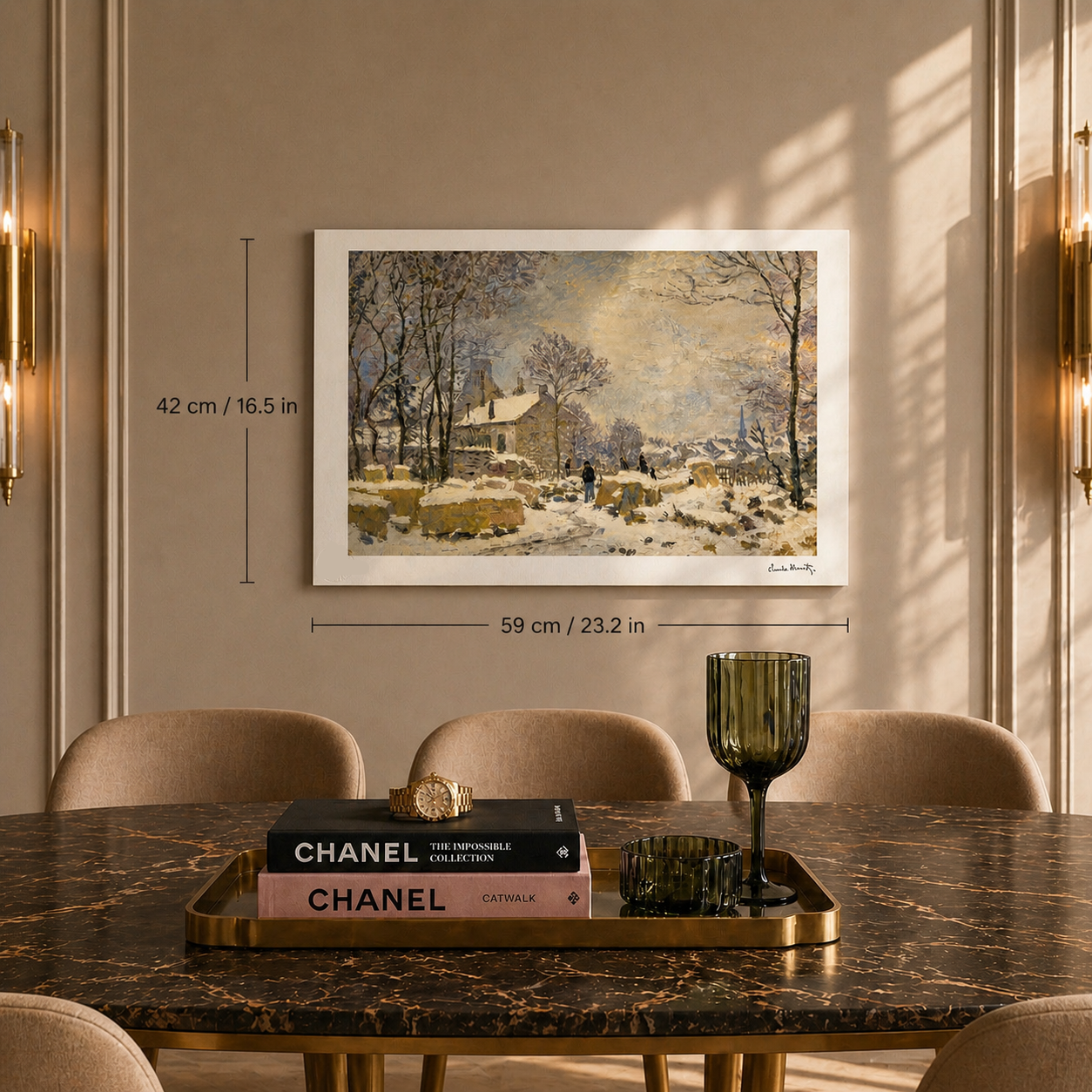 Claude Monet Effets d'hiver à Argenteuil Lithographie Arches 300gsm 42x59 cm