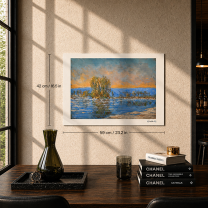 Claude Monet Glaçons, zone de Bennecourt Lithographie Arches 300gsm 42x59 cm