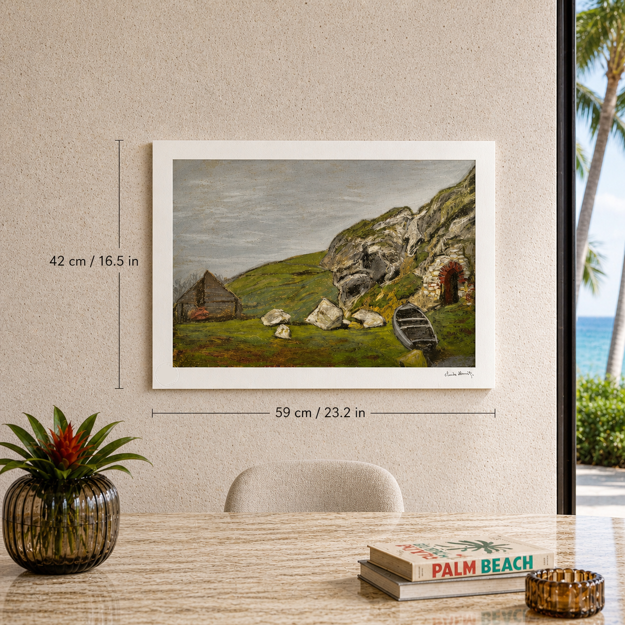 Claude Monet Sainte-Adresse de rochers Lithographie Arches 300gsm 42x59 cm