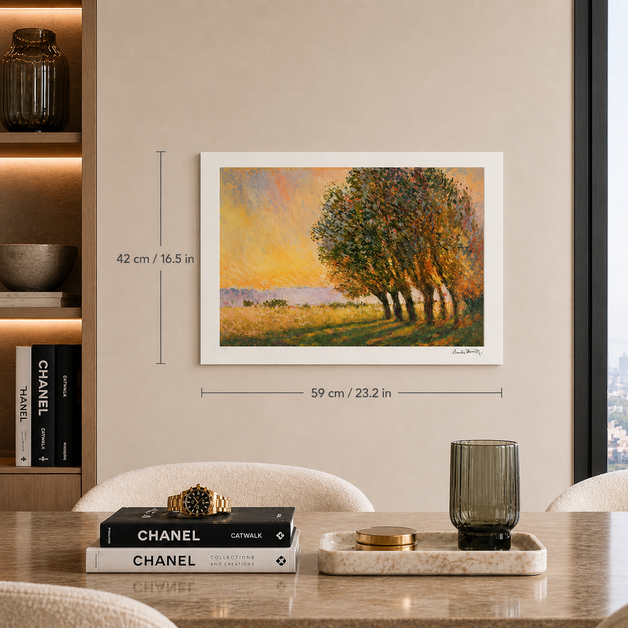 Claude Monet Saules au soleil couchant Lithographie Arches 300gsm 42x59 cm