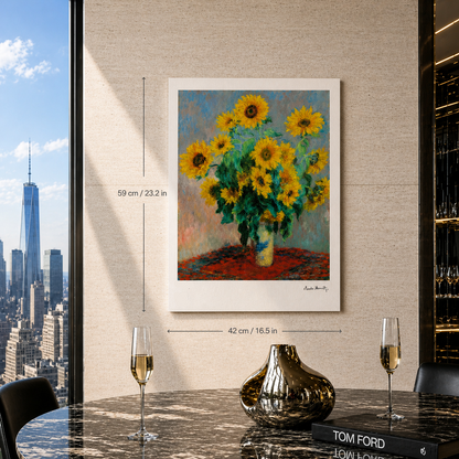Claude Monet Fleurs dans un vase Lithographie Arches 300gsm 42x59 cm