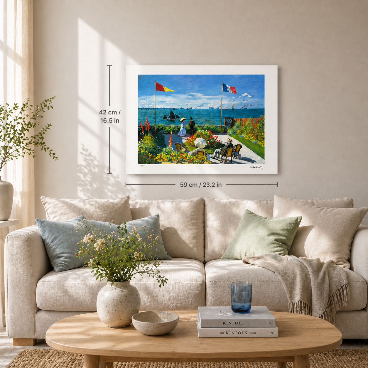 Claude Monet Terrasse à Saint-Adresse Lithographie Arches 300gsm 42x59 cm