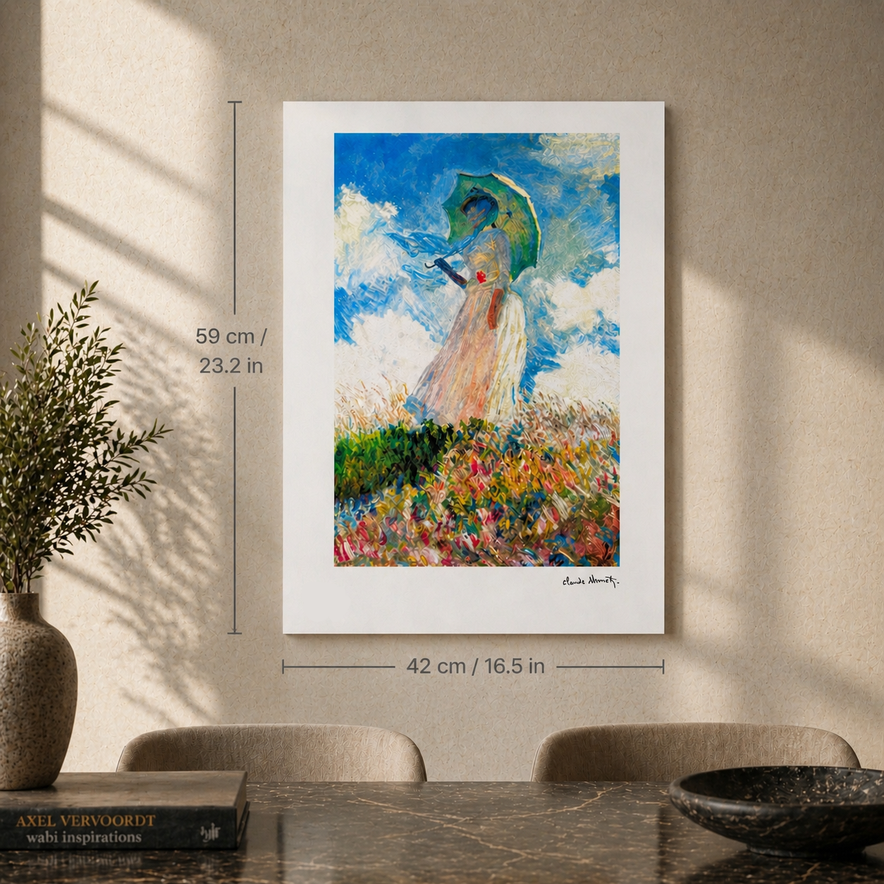 Claude Monet Femme à l'ombrelle Lithographie Arches 300gsm 42x59 cm