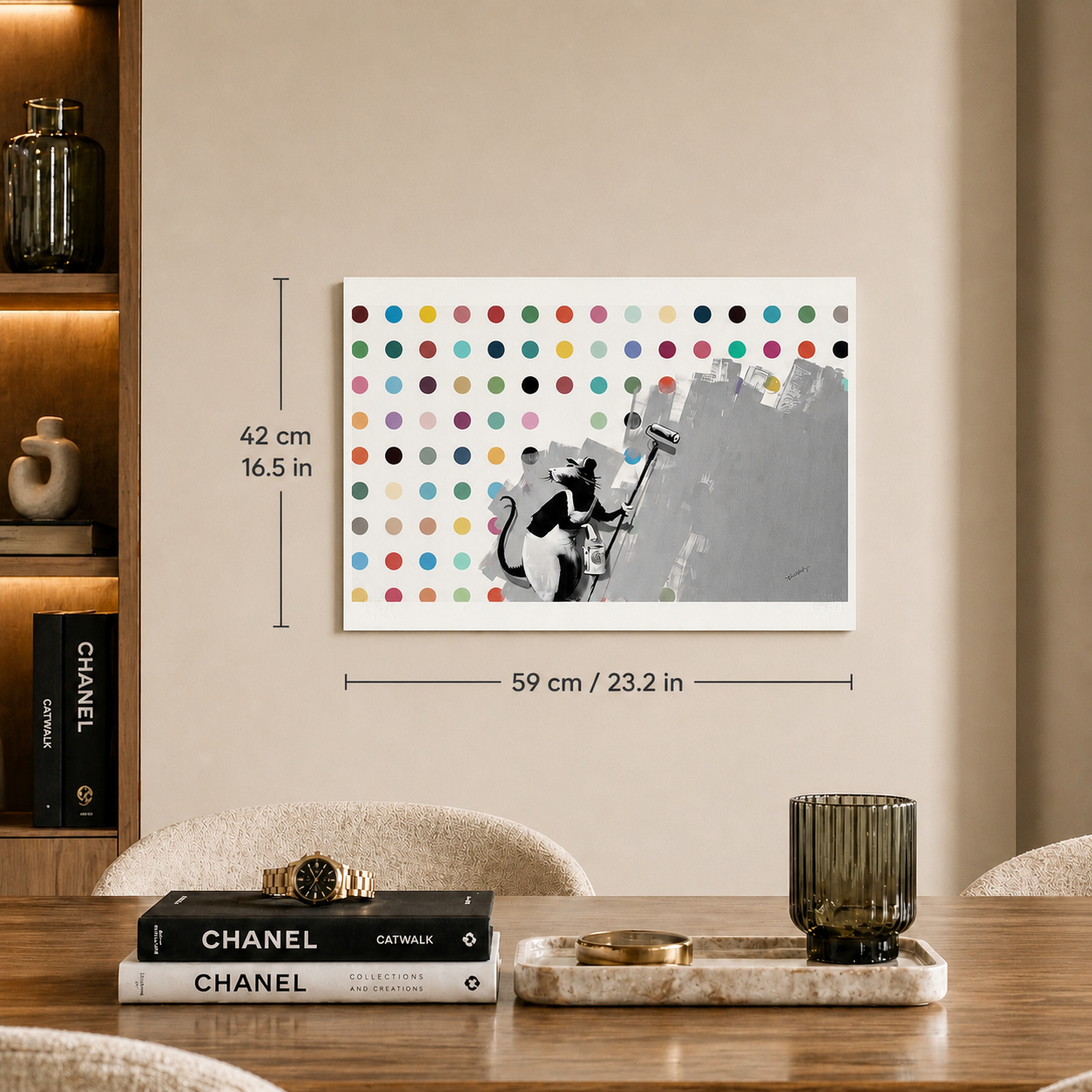 Banksy Roller Rat Spot Peinture Lithographie Arches 300gsm 42x59 cm