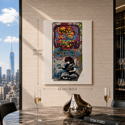 Lithographie diamant brut Banksy Arches 300 g/m² 42 x 59 cm