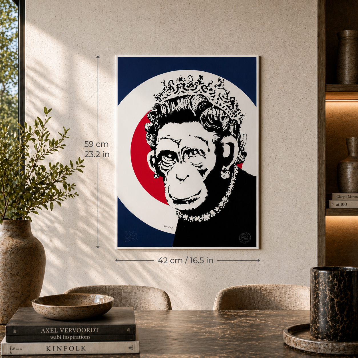 Banksy Queen Monkey Lithographie Arches 300 g/m² 42 x 59 cm